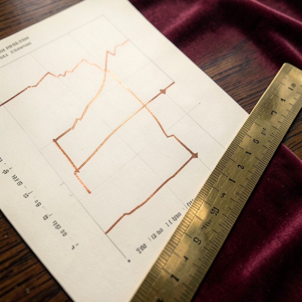Printed intraday chart with the first-hour range boxed in copper ink