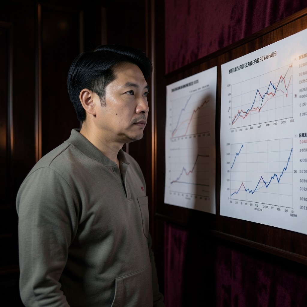 Portrait of instructor Adrian Kwok beside a wall of marked opening-range charts